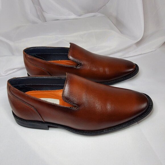 Joseph Abboud Mens 9.5 D Oliver Loafers Brown Leather Slip-On Dress Shoes - Picture 15 of 15